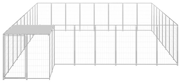 VidaXL Клетка за кучета, сребриста, 20,57 м², стомана
