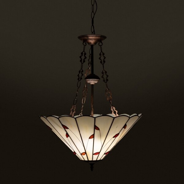 Brilagi - Tiffany витражен полилей на верига FOLIA 3xE27/60W/230V Ø 50 см