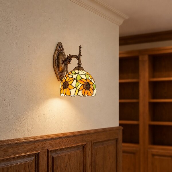 Brilagi - Tiffany витражна настенна лампа SUNFLOWER 1xE14/40W/230V