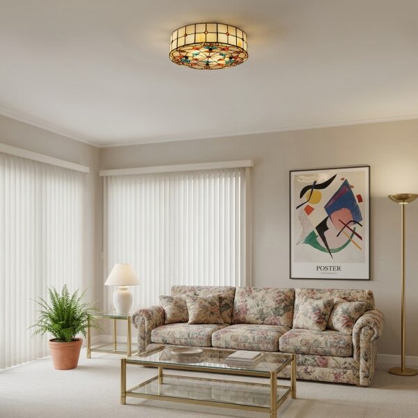 Brilagi - Tiffany витражно таванно осветително тяло MIRABELLA 3xE27/60W/230V Ø 40 cm