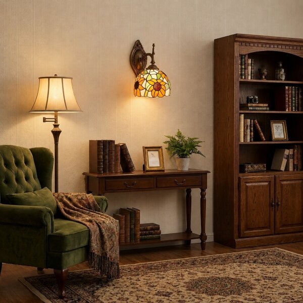 Brilagi - Tiffany витражна настенна лампа SUNFLOWER 1xE14/40W/230V