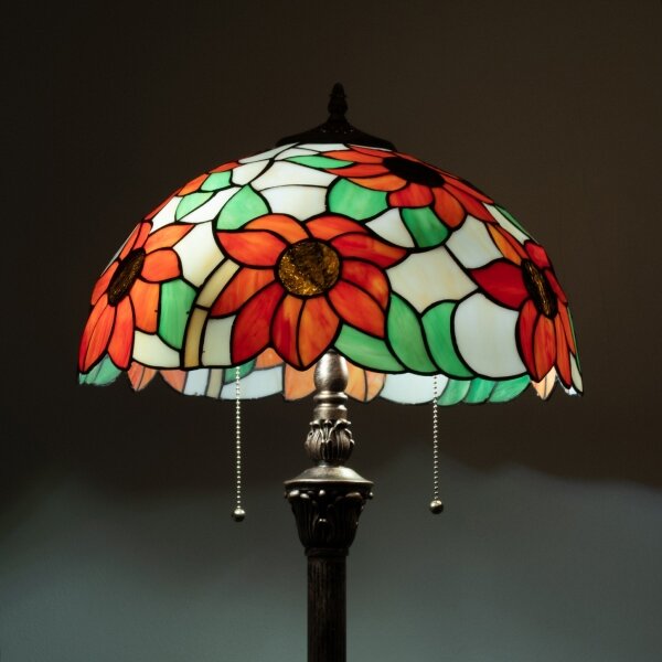 Brilagi - Tiffany витражна подова лампа SUNFLOWER 2xE27/60W/230V