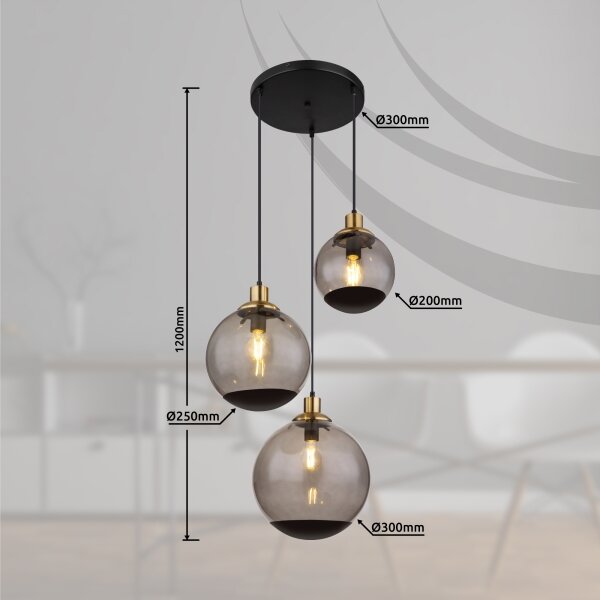 Globo 15860-3H - Пендел POTTER 3xE27/40W/230V