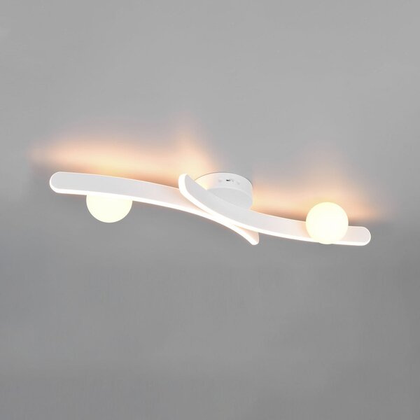 Trio Lighting LED плафон Napoli, бял мат, дължина 70 cm, метал CCT, Затъмняване, Бял, Дневна/трапезария, Метал, Модерен