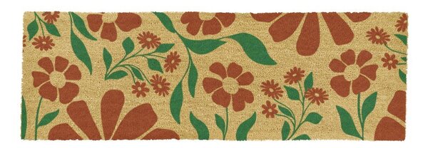 Изтривалка от кокосови влакна 40x120 cm Red & Green Floral – Artsy Doormats