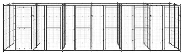 VidaXL Външна клетка за кучета, стомана, 14,52 м²