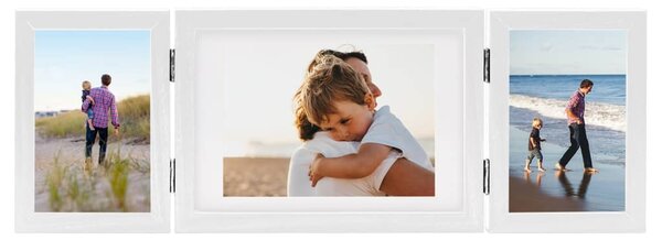 VidaXL Тройна фоторамка колаж бяла 22x15 cm+2x(10x15 cm)