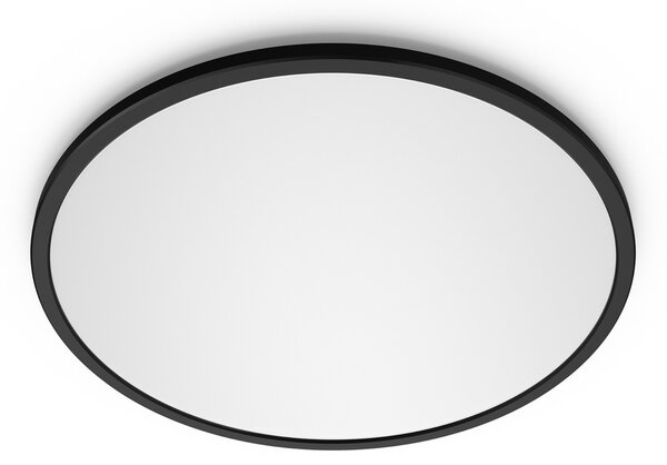 Philips LED SuperSlim комплект от 2 броя, черен IP44 Ø 30cm 2.700K, Затъмняване, Черен, кабинет / офис, Пластмаса, Модерен