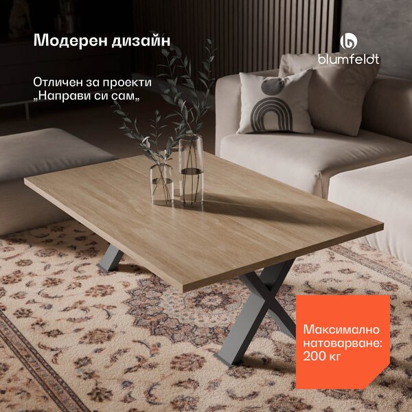 Blumfeldt Крака за маса UrbanFodge X, модерен дизайн, за проекти DIY, товароносимост 200 кг