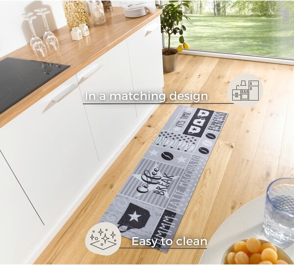 Сив килим 50x150 cm Its Time for Espresso - Hanse Home