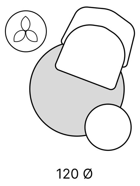 Сив вълнен кръгъл килим ø 120 cm Morphic Botanica – Agnella