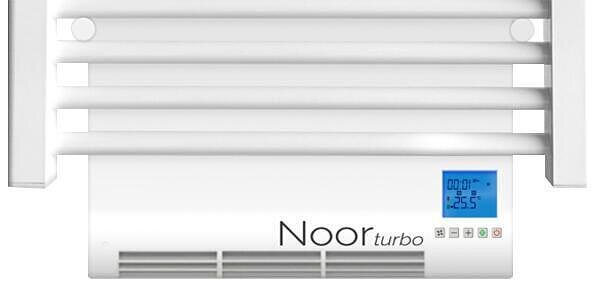 Eлектрическа лира за баня NOOR TURBO 500W + 1000W, с вграден вентилатор, цвят бял