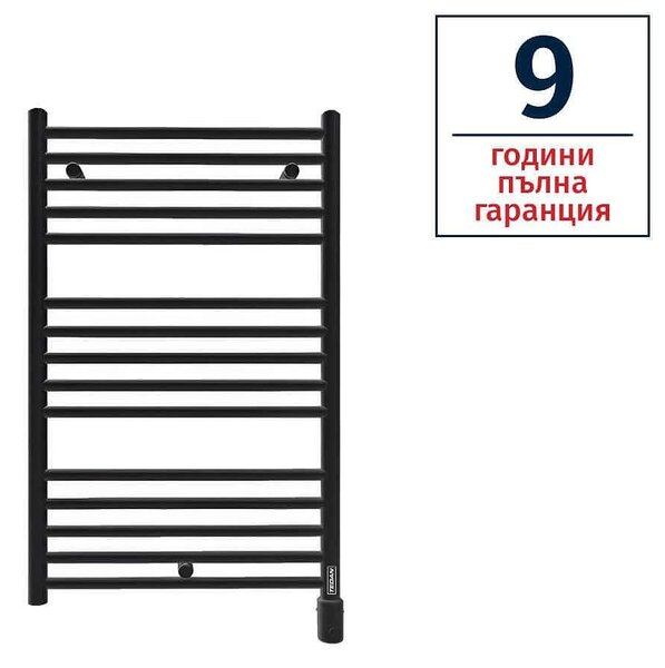 Eлектрическа алуминиева лира за баня TEDAN EVA 600W, цвят черен