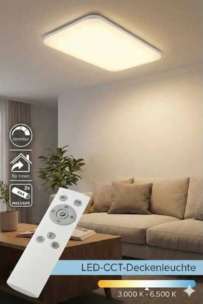 Димируемо LED таванно осветително тяло LED/48W/230V, бяло + дистанционно управление