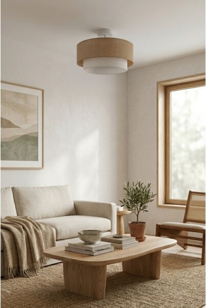 Brilagi - LED плафонен полилей BOHO ECO 1xE27/10W/230V Ø 40 см бежово/кремаво