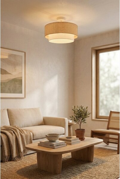 Brilagi - LED плафонен полилей BOHO ECO 1xE27/10W/230V Ø 40 см бежово/кремаво