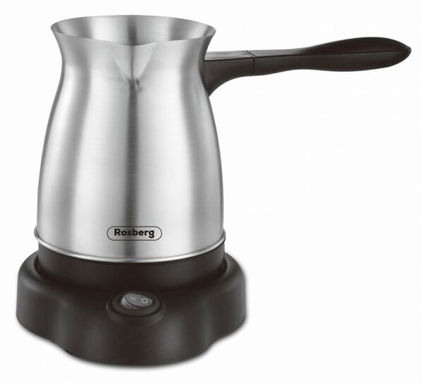 Електрическо джезве Rosberg R51165AS, 600W, вместимост 0.5 l, безжично, черно-сиво