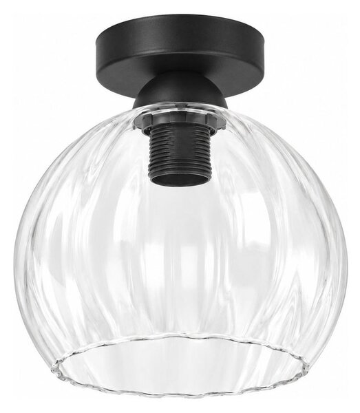 BRILAGI - LED плафон RETRO GLASS 1xE27/60W/230V Ø 25 см черен/прозрачен