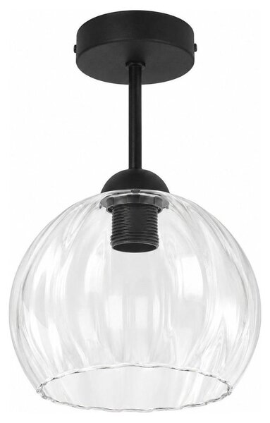 BRILAGI - LED Полилей за повърхностен монтаж RETRO GLASS 1xE27/60W/230V Ø 25 см черен/прозрачен