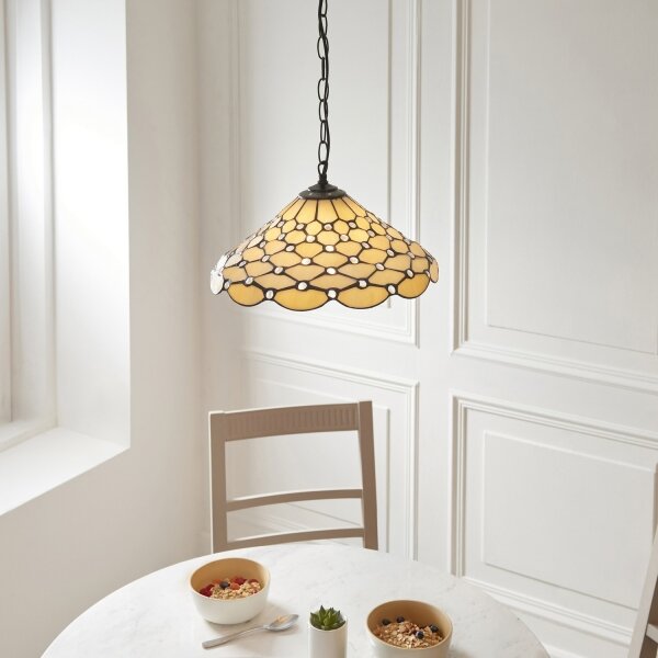 Endon 112226 - Полилей на верига Tiffany PEARL 1xE27/10W/230V Ø 45 см