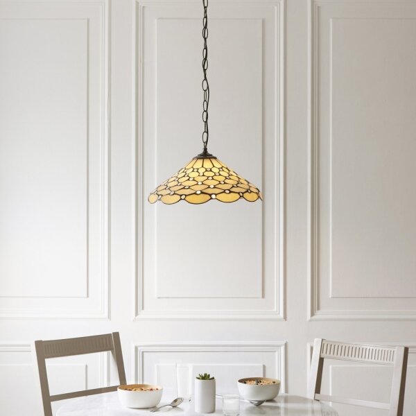 Endon 112226 - Полилей на верига Tiffany PEARL 1xE27/10W/230V Ø 45 см