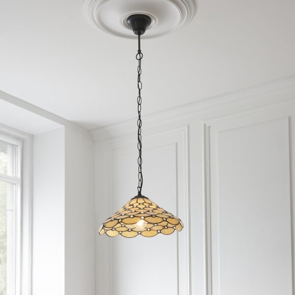 Endon 112226 - Полилей на верига Tiffany PEARL 1xE27/10W/230V Ø 45 см