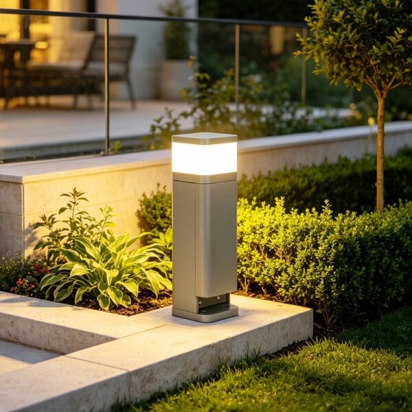 BRILAGI - Външна лампа с 2 гнезда SCHUKO PILLAR 1xG9/11W/230V IP44 сива