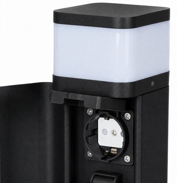 BRILAGI - Външна лампа с 2 SCHUKO гнезда PILLAR 1xG9/11W/230V IP44 черна