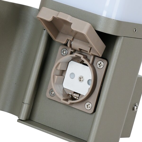 BRILAGI - Външна стенна лампа с контакт SCHUKO PILLAR 1xG9/11W/230V IP44 сива