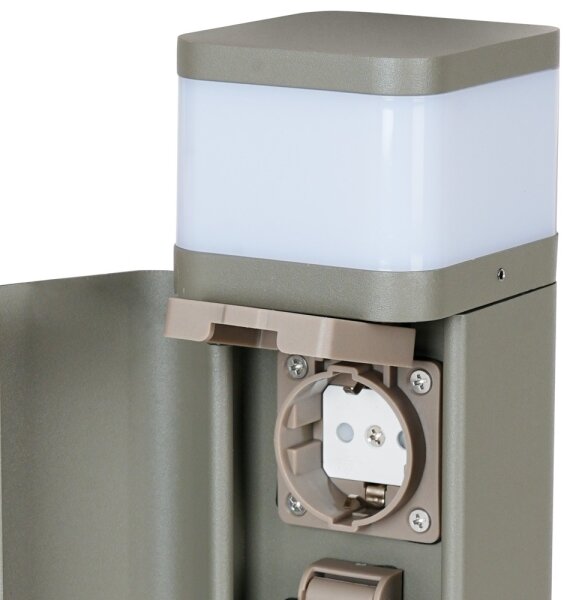 BRILAGI - Външна лампа с 2 гнезда SCHUKO PILLAR 1xG9/11W/230V IP44 сива