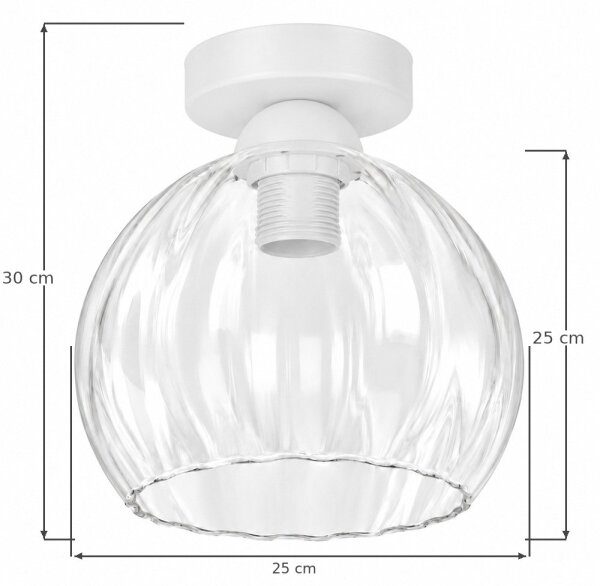 BRILAGI - LED плафон RETRO GLASS 1xE27/60W/230V Ø 25 см бял/прозрачен