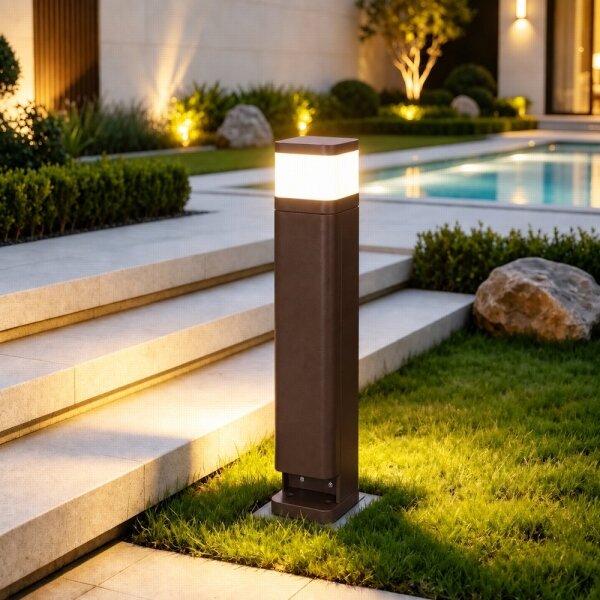 BRILAGI - Външна лампа с 2 гнезда SCHUKO PILLAR 1xG9/11W/230V IP44 кафява