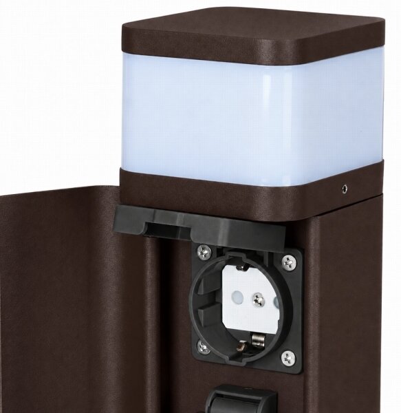 BRILAGI - Външна лампа с 2 гнезда SCHUKO PILLAR 1xG9/11W/230V IP44 кафява
