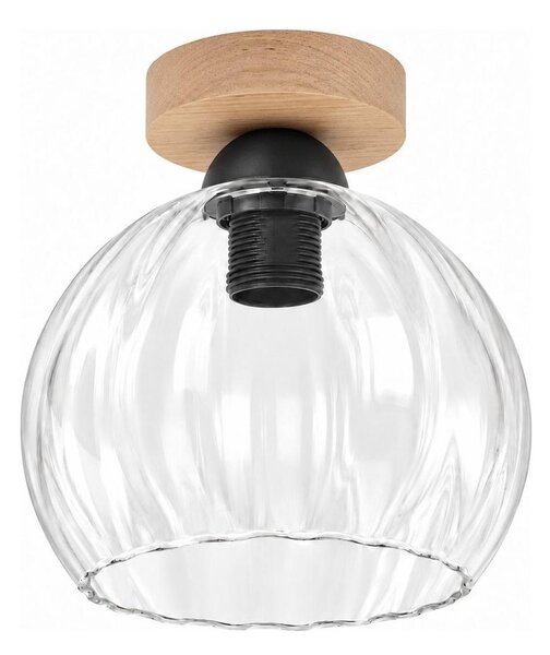 BRILAGI - LED таванно осветително тяло RETRO GLASS 1xE27/60W/230V Ø 25 см дъб/прозрачно