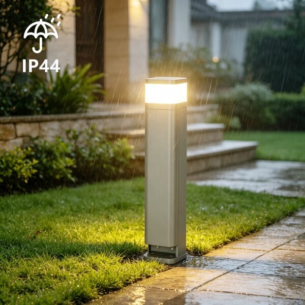 BRILAGI - Външна лампа с 2 SCHUKO гнезда PILLAR 1xG9/11W/230V IP44 сива