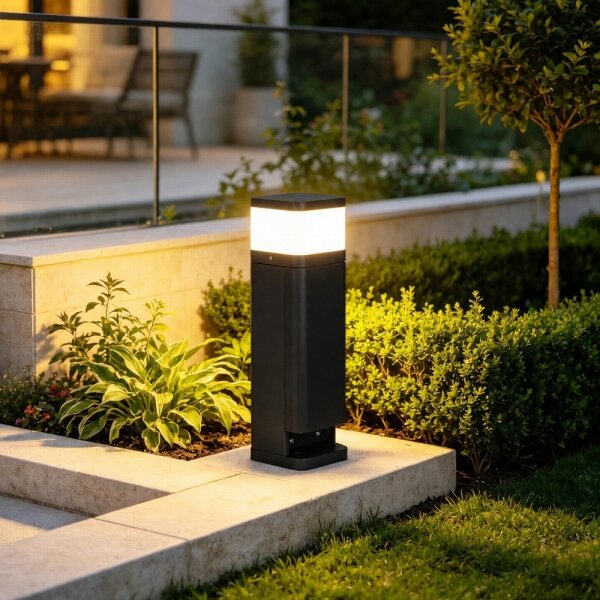 BRILAGI - Външна лампа с 2 SCHUKO гнезда PILLAR 1xG9/11W/230V IP44 черна