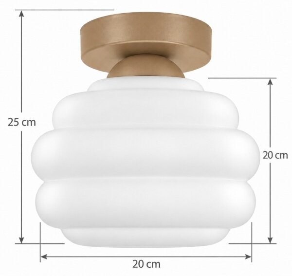 BRILAGI - LED таванно осветително тяло RETRO GLASS 1xE27/60W/230V, диаметър 20 см, бежово/бяло
