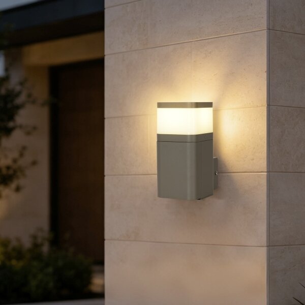 BRILAGI - Външна стенна лампа с контакт SCHUKO PILLAR 1xG9/11W/230V IP44 сива