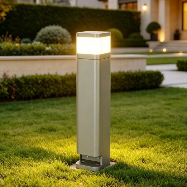 BRILAGI - Външна лампа с 2 SCHUKO гнезда PILLAR 1xG9/11W/230V IP44 сива
