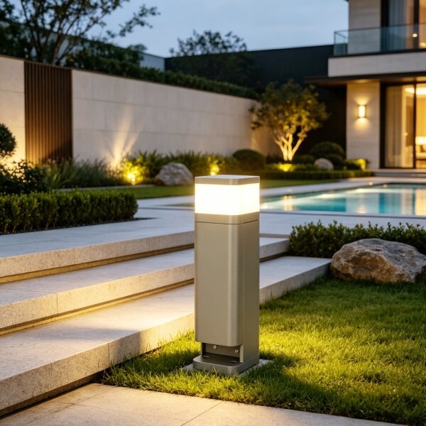BRILAGI - Външна лампа с 2 гнезда SCHUKO PILLAR 1xG9/11W/230V IP44 сива