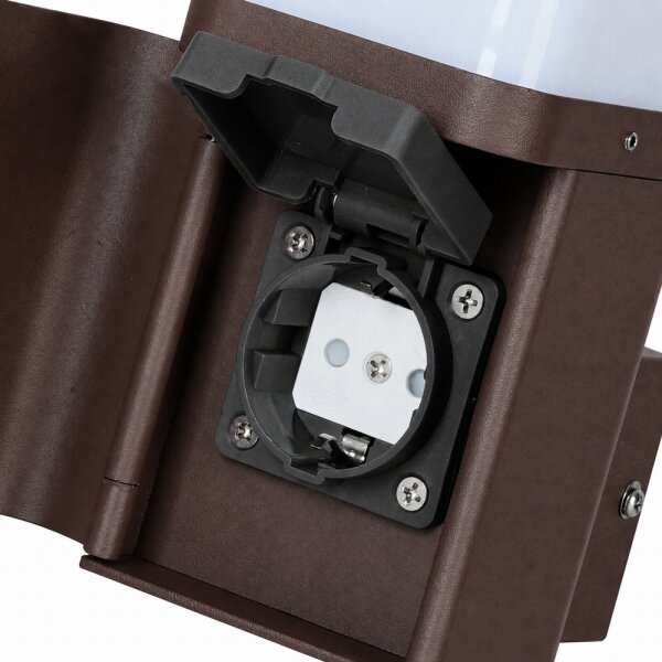BRILAGI - Външна стенна лампа с гнездо SCHUKO PILLAR 1xG9/11W/230V IP44 кафява