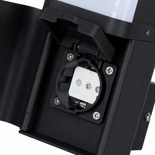BRILAGI - Външна стенна лампа със SCHUKO гнездо PILLAR 1xG9/11W/230V IP44 черна