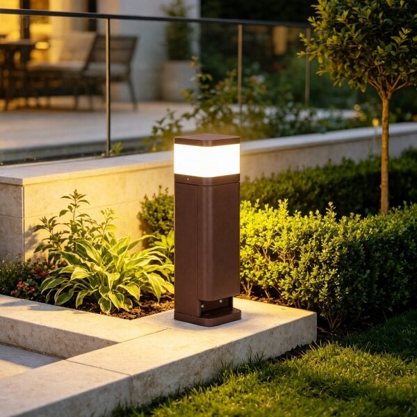 BRILAGI - Външна лампа с 2 гнезда SCHUKO PILLAR 1xG9/11W/230V IP44 кафява
