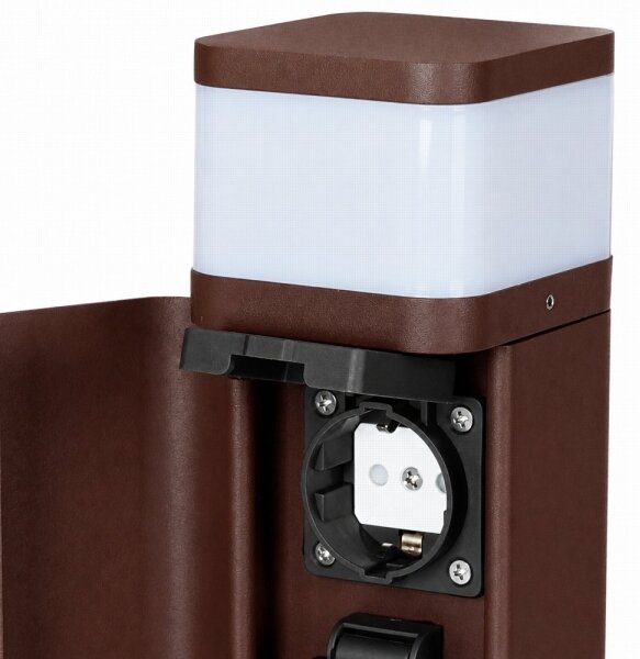 BRILAGI - Външна лампа с 2 гнезда SCHUKO PILLAR 1xG9/11W/230V IP44 кафява
