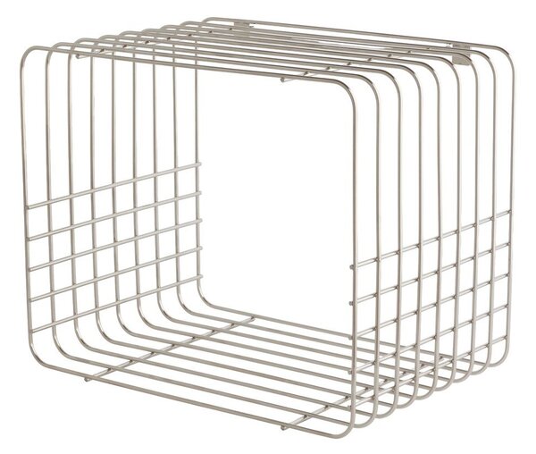 На няколко нива метален стенен рафт в блестящо сребрист цвят 38 cm Wire – Mette Ditmer Denmark