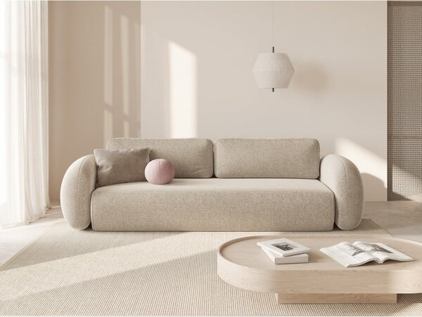 Бежов шенилов сгъваем/с място за съхранение диван 262 cm Tonale – Cosmopolitan Design
