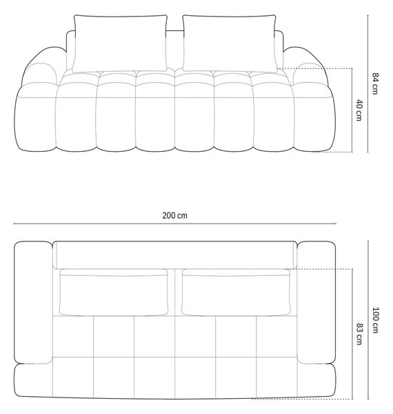 Светлокафяв кадифен диван 200 cm Linz – Cosmopolitan Design