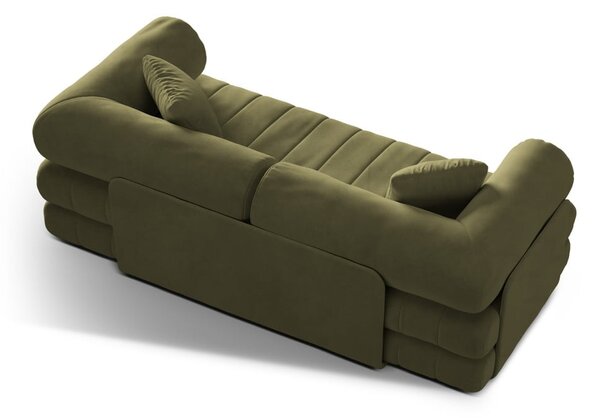 Зелен кадифен сгъваем диван 206 cm Kemi – Cosmopolitan Design