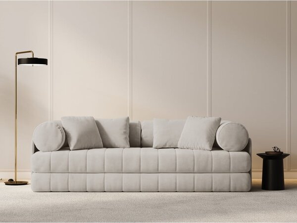 Бежов кадифен сгъваем диван 206 cm Kemi – Cosmopolitan Design