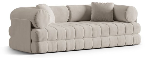 Бежов кадифен сгъваем диван 206 cm Kemi – Cosmopolitan Design